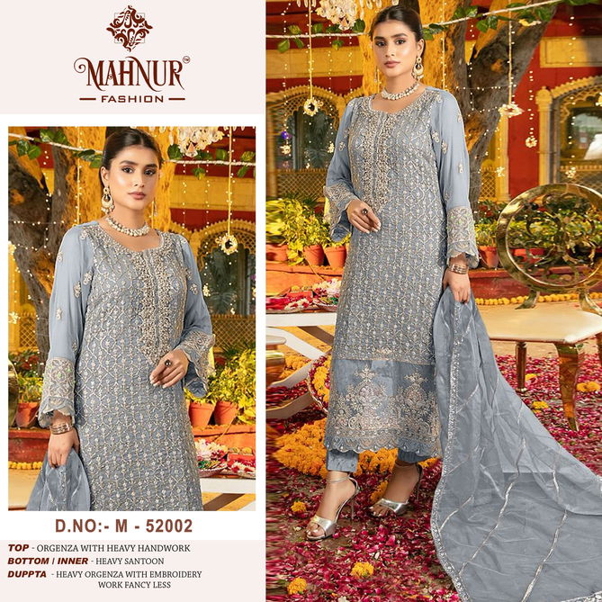 Mahnur Vol 52 Organza Embroidery Pakistani Suits Wholesale Shop In Surat
